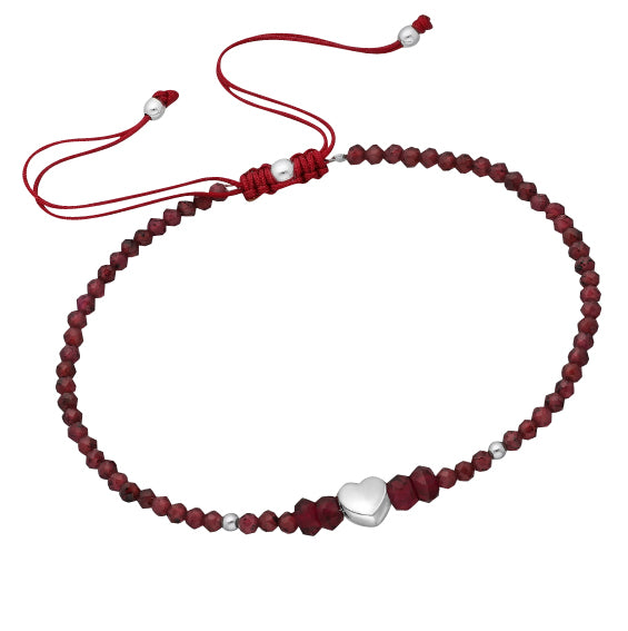 Children's Bracelets:  Sterling Silver, Genuine Garnet, Extension Bracelets