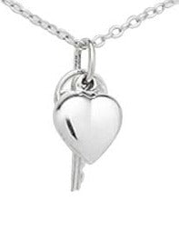 Children's, and Teens' Necklaces: Sterling Silver "Key to my Heart" Necklace