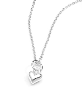 Children's Necklaces: Sterling Silver Puffed Heart on 15" Chains Age 3 - 10