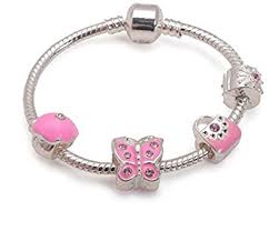Children's Bracelets: Silver Plated European Style Starter Bracelets 18cm (7 inches for 6.5 inch wrist)