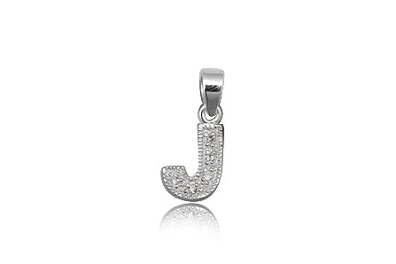 Children's Necklaces: Sterling Silver/CZ Initial J Necklaces