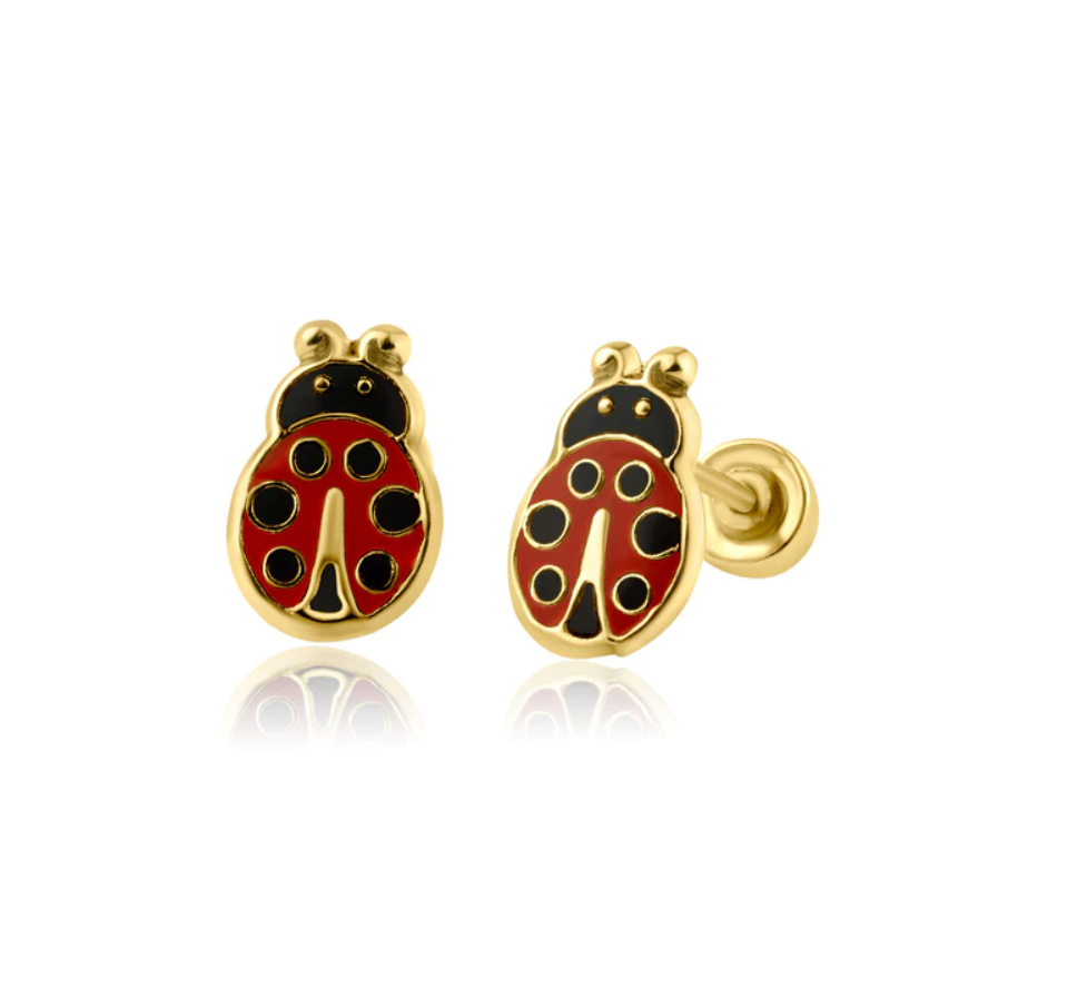 Ladybug earrings sales 14k gold