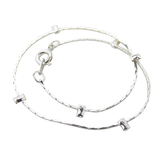 Children's Anklets: Silver Plated Anklets with silver studs