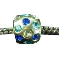 Children's Beads: Blue Crystal Encrusted European Style Beads