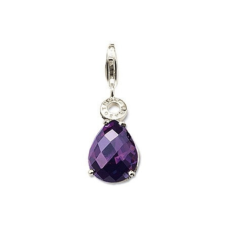 Mothers' and Children's Charms:  Silver Plated, Amethyst CZ Charms