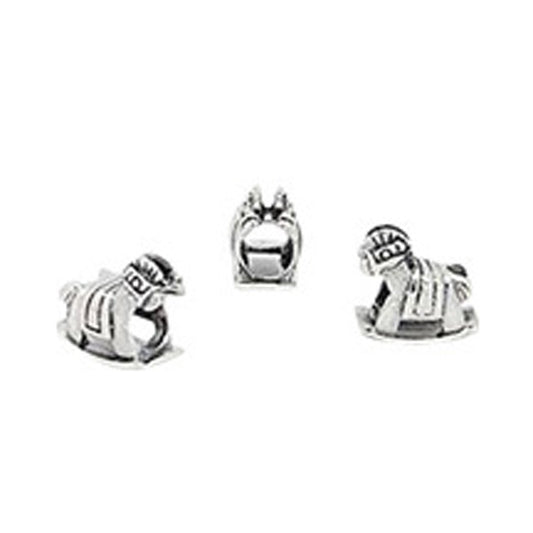 Mothers' and Children's Beads:  Sterling Silver European style Rocking Horse Beads