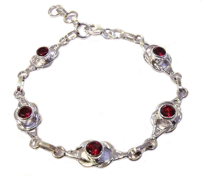 Children's Bracelets: Sterling Silver, Genuine Garnet Bracelets Ages 3 - 8