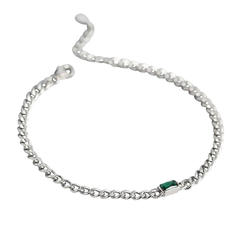 Children's and Teens' Bracelets: Surgical Steel Bracelets with Gold IP and Emerald CZ