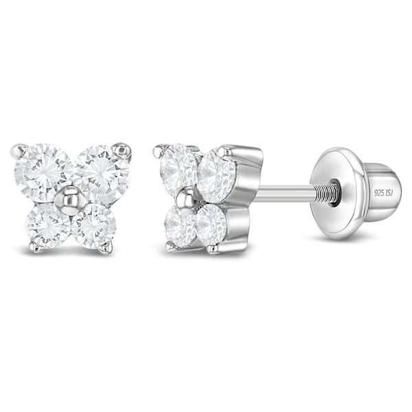 White gold children's top earrings