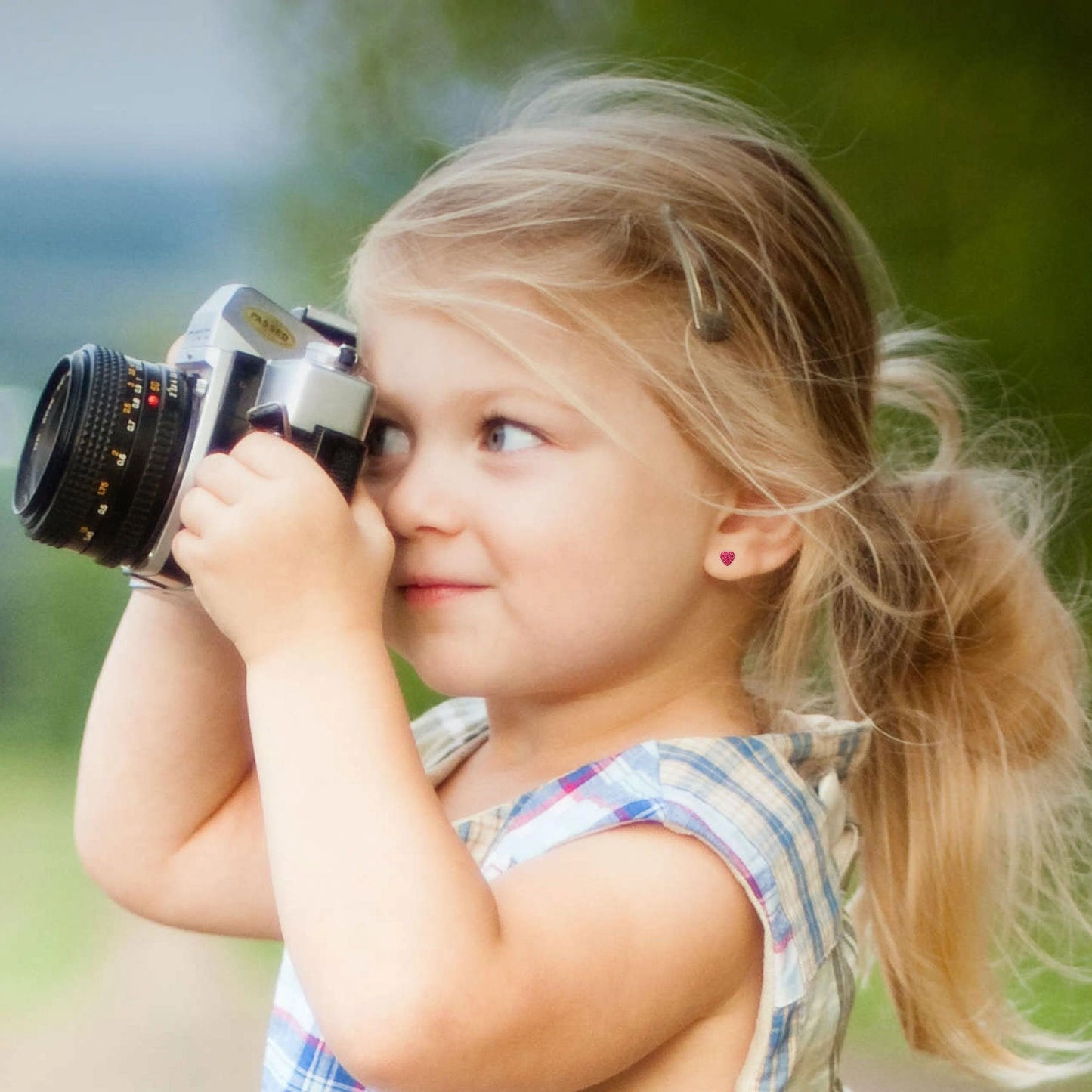Baby Earrings: Sterling Silver Rose Pink Crystal Hearts