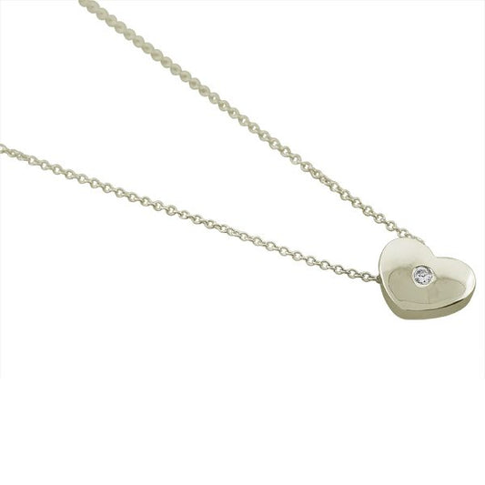 Teens' and Children's Necklaces: Sterling Silver CZ Heart Necklaces