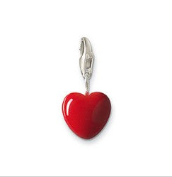 Baby, Children's and Mothers' Charms: Sterling Silver Red Enamelled Heart Charms