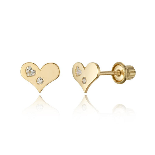 Beautiful New 14k Gold Children's Screw Back Earrings
