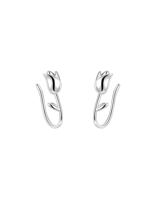 Children's, Teens' and Mothers' Earrings:  Sterling Silver "Two Way" Tulips