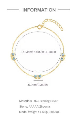 Children's Bracelets:  14k Gold Over Sterling Silver, Bow Bracelets with Gift Box