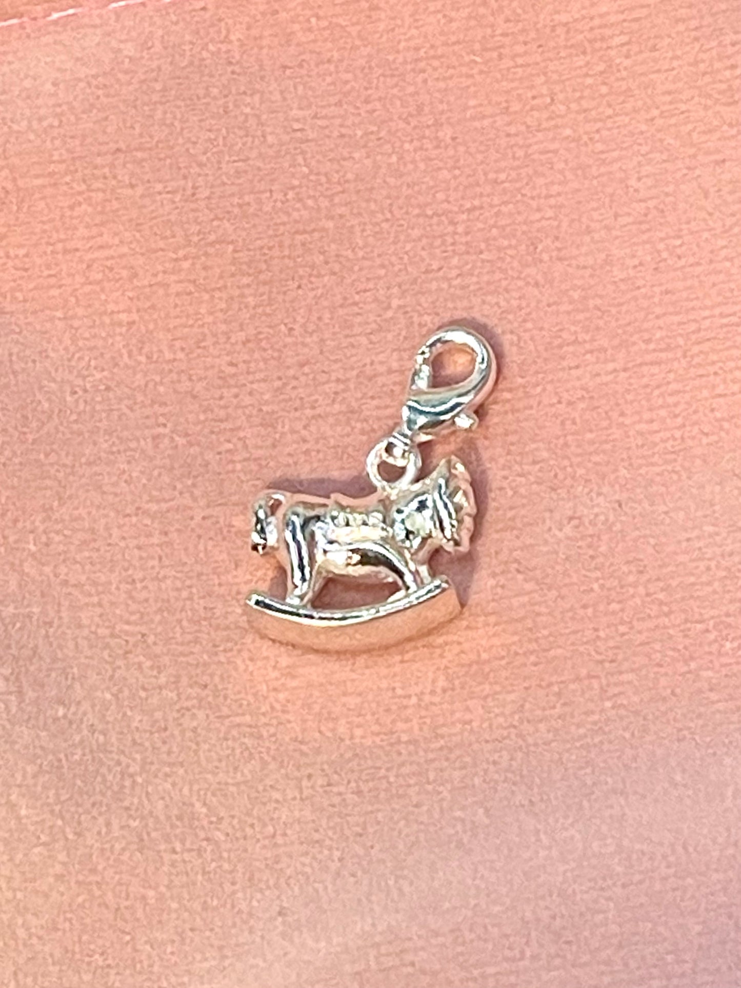 Baby, Children's and Mothers' Charms:  Silver Plated Rocking Horse Charms