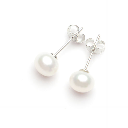 Children's and Teens' Earrings:  Sterling Silver Freshwater Pearl Earrings 4mm - 4.5mm