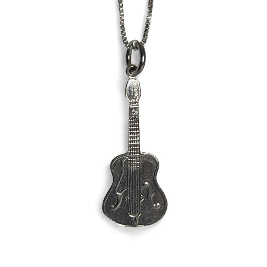 Children's Necklaces:  Sterling Silver Acoustic Guitar Necklaces