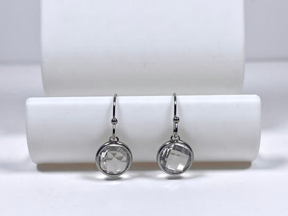 Hook Earrings - Titanium Clear Diamond CZ Hook Earrings (10mm)