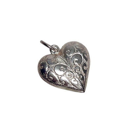 Children's Necklaces:  Sterling Silver Beautifully Embossed Heart Necklaces