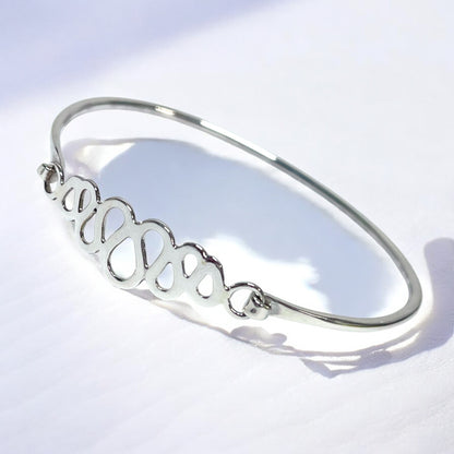 Children's and Teens' Bangles:  Sterling Silver Opening Rhythm Bangle