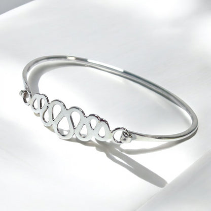 Children's and Teens' Bangles:  Sterling Silver Opening Rhythm Bangle