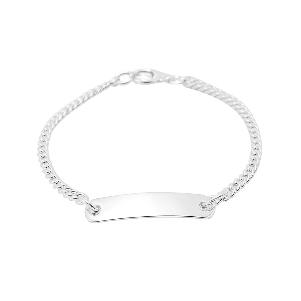 Baby bracelet - Silver Plated Infant ID Bracelet with a classic design and comfortable fit.