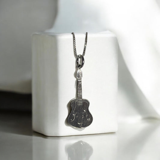Children's Necklaces:  Sterling Silver Acoustic Guitar Necklaces