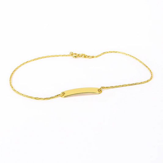 Children's anklet - Gold Plated ID style design with durable chain, perfect for everyday and special occasions.