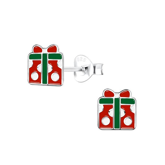 Christmas Earrings - Sterling Silver Enamel Christmas Gift Studs