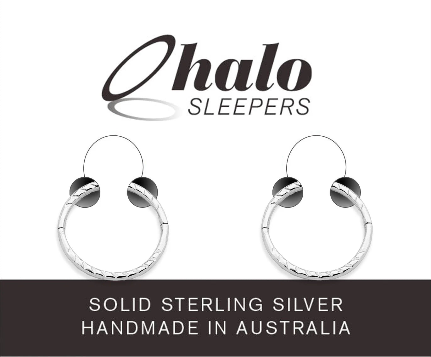 Children's earrings in solid sterling silver, handmade in Australia by Halo Sleepers, featuring a twist design.