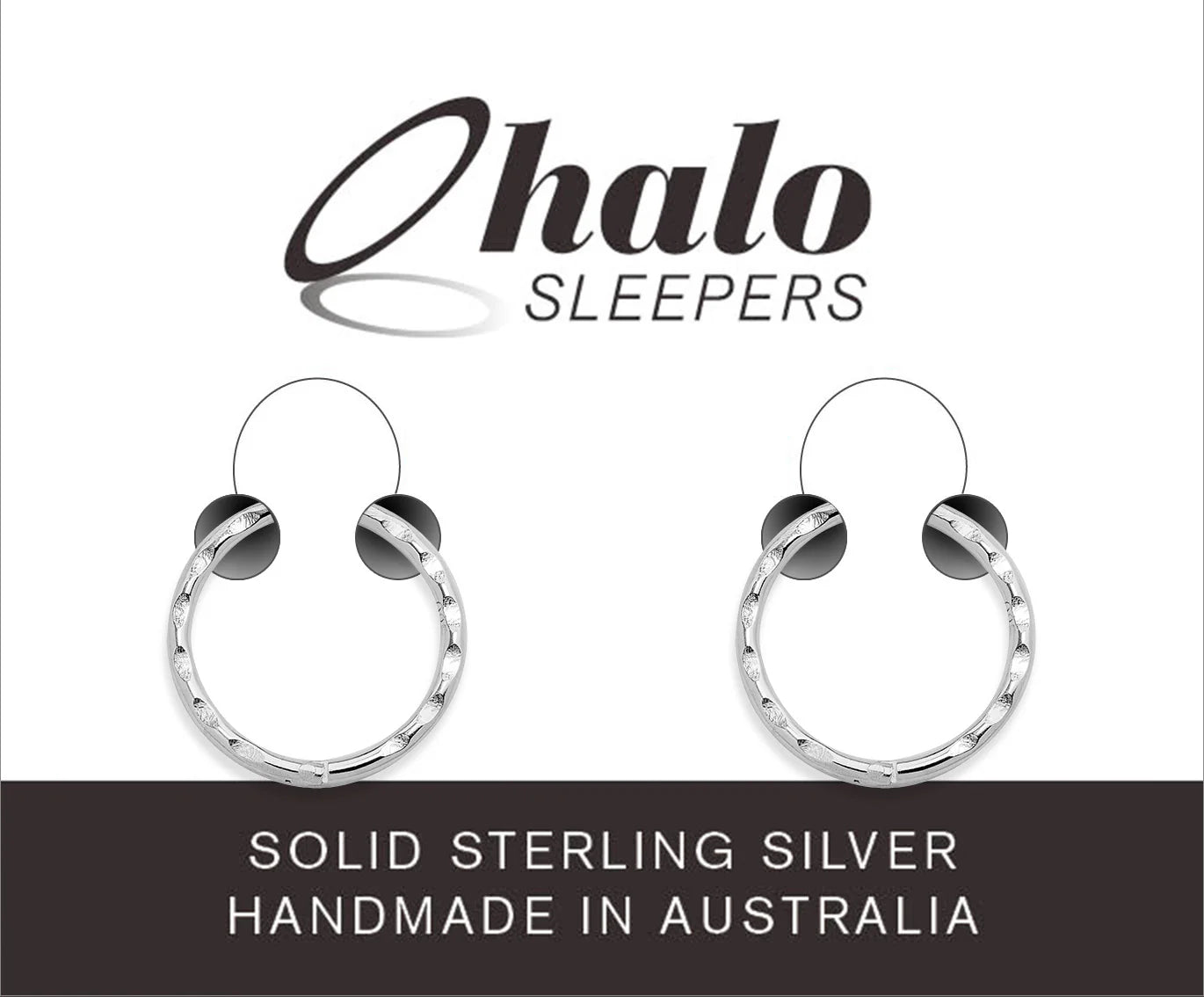 Children's earrings in solid sterling silver, handmade in Australia by Halo Sleepers.
