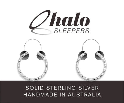 Children's earrings in solid sterling silver, handmade in Australia by Halo Sleepers.