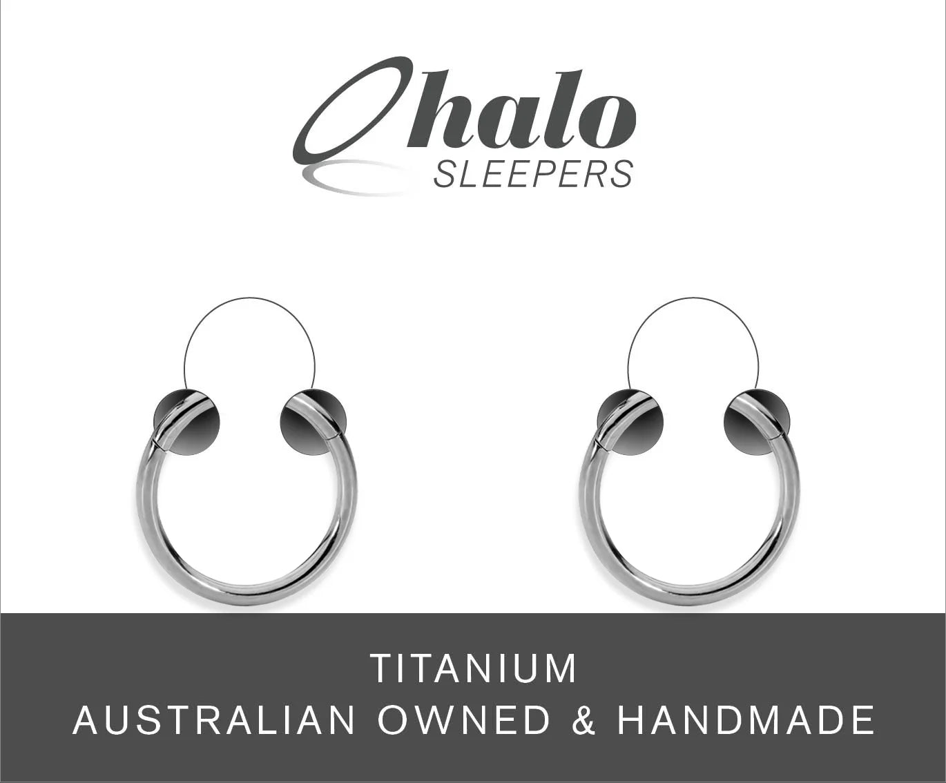 Children's earrings G23 titanium polished halo sleepers hinged hoop earrings by Halo Sleepers, handmade in Australia.