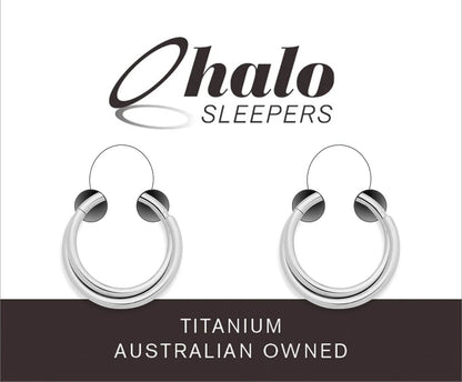 Children's earrings made from G23 titanium, featuring double twist design and CZ Halo Sleepers, proudly Australian owned.