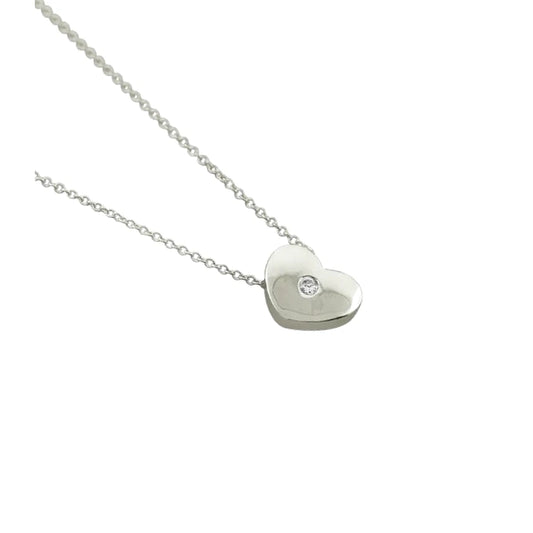 Teen Necklaces: Sterling Silver CZ Heart Necklace with sparkling cubic zirconia stone