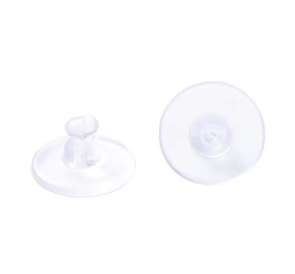 Baby and children's and Mothers' Earrings:  6x11 mm Hypoallergenic Silicone Rubber Earring Backs for Spares (pair)