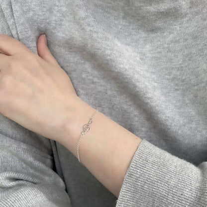 Children's and Teens' Bracelets:  Sterling Silver Treble Clef Bracelet