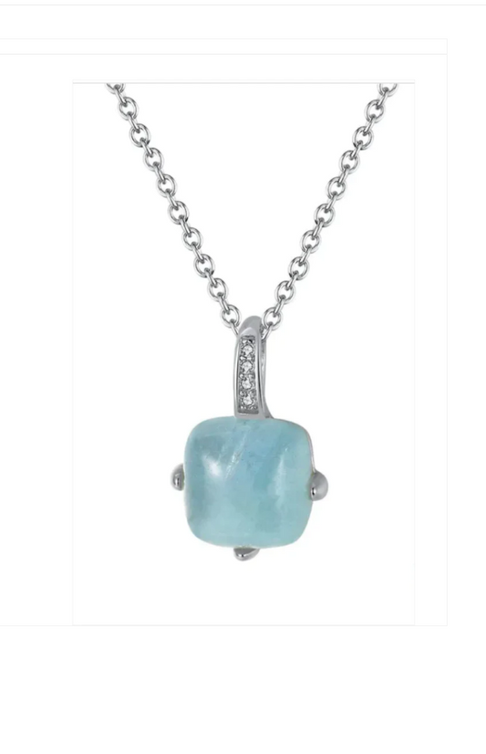 Children's, Teens' and Mothers' Necklaces:  Sterling Silver, Aquamarine Necklaces with gift box