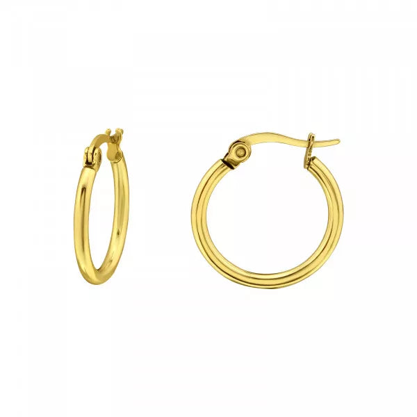Children's, Teens' and Mothers' Hoops:  Surgical Steel with Gold IP, 16mm Hoops