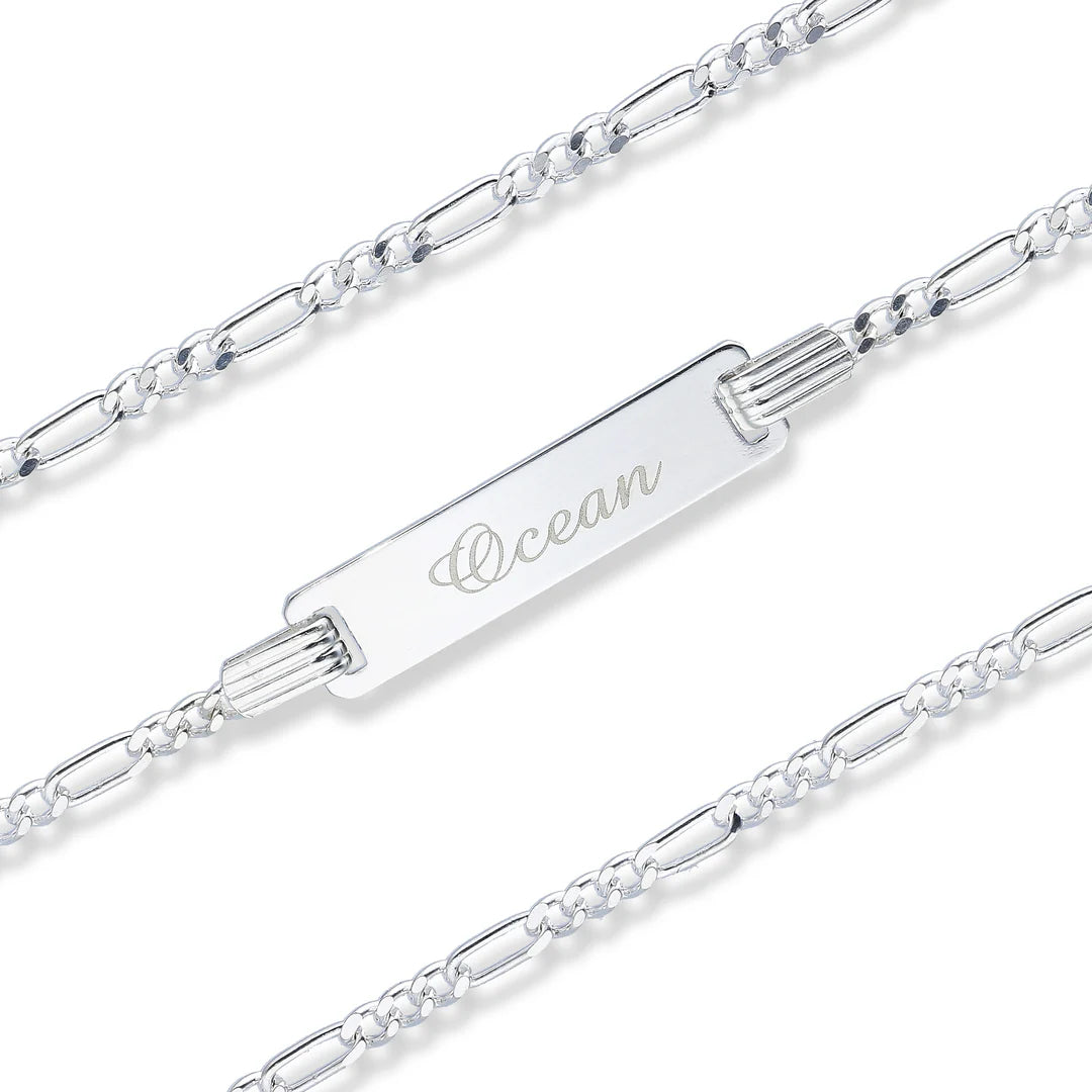 Children's Bracelets:  Sterling Silver Figaro ID Bracelets - Classic, Vintage Styling