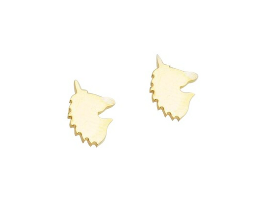 Children's, Teens' and Mothers' Earrings:  Steel with Gold IP Unicorns