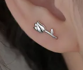 Children's, Teens' and Mothers' Earrings:  Sterling Silver "Two Way" Tulips