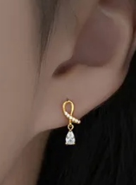 Children's, Teens' and Mothers' Earrings:  Sterling Silver Clear CZ Dangle Earrings