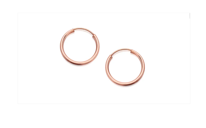 Baby Earrings:  14k Rose Gold over Sterling Silver Sleepers 10mm