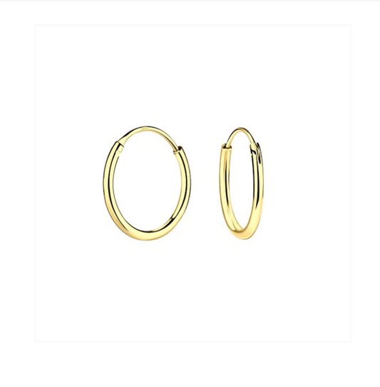 Baby Earrings:  14k Gold over Sterling Silver Sleepers 10mm