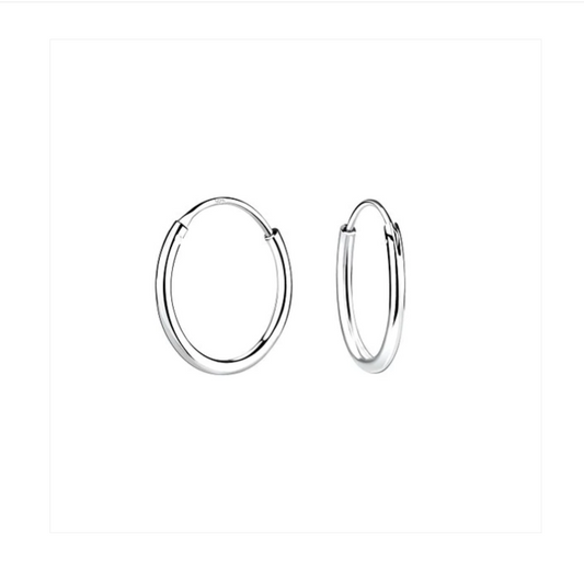 Baby Earrings:  Sterling Silver Sleepers 10mm