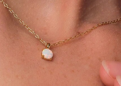 Children's and Teens' Necklaces:  18k Gold over Sterling Silver 40cm+ Opal Necklaces