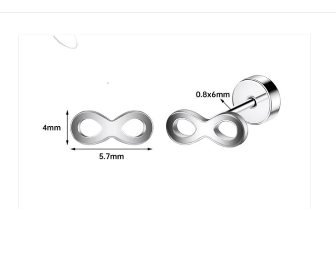 Children's Earrings:  Surgical Steel Simple Infinity Earrings with Screw Backs