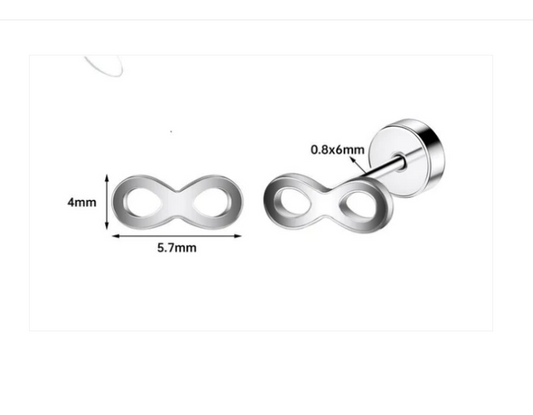 Children's Earrings:  Surgical Steel Simple Infinity Earrings with Screw Backs